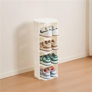 5 Tier Vertical Shoe Rack Narrow Free Standing Organizer for Closet Entryway